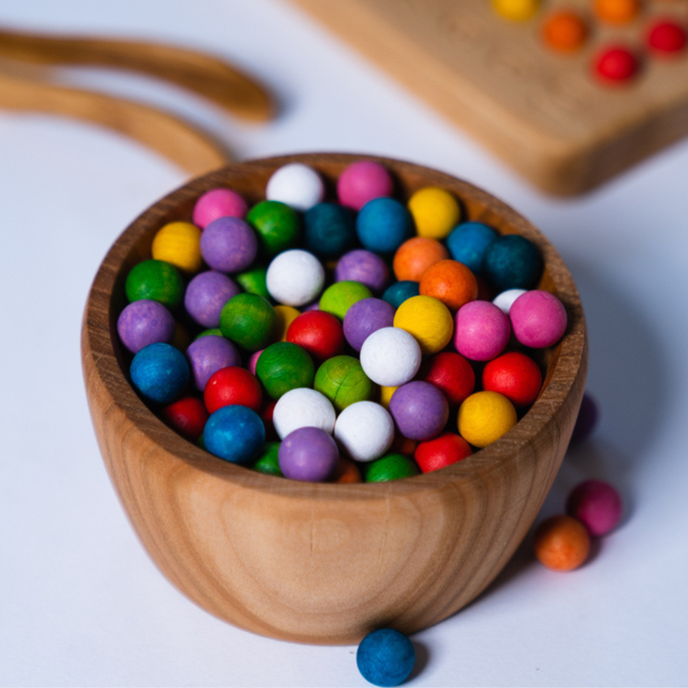 Holzkugeln für Montessori Regenbogen